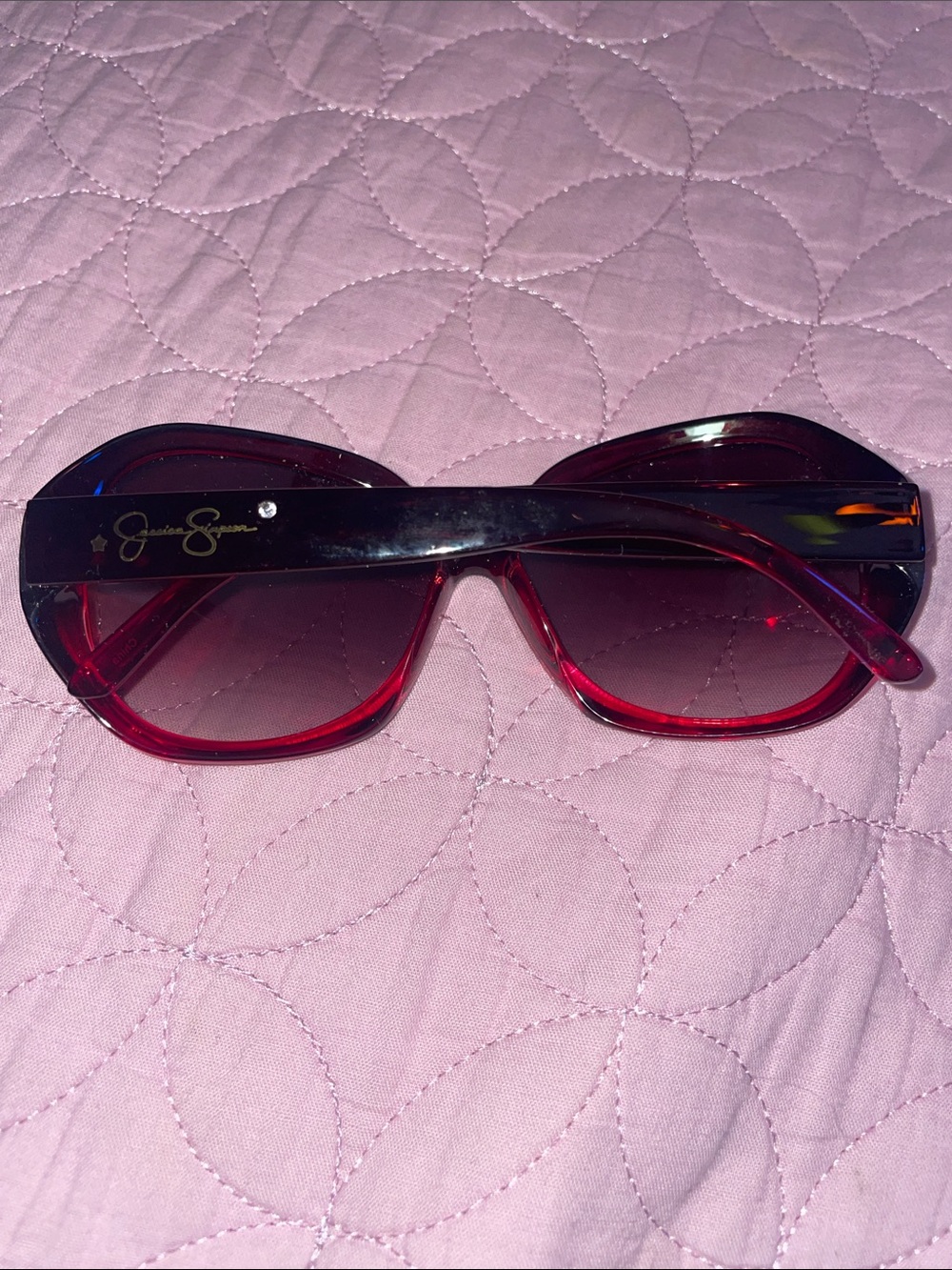 Jessica Simpson Red Gradient Oversized Women's Sunglasses
